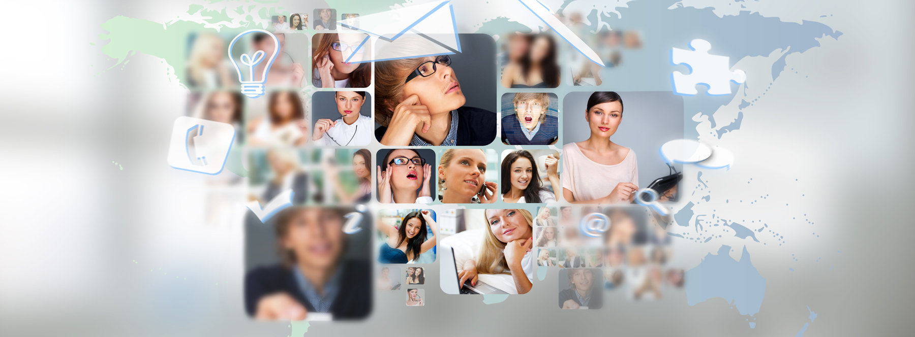 a collage of headshots of technology experts from around the world looking for professional services outsourcing for their businesses